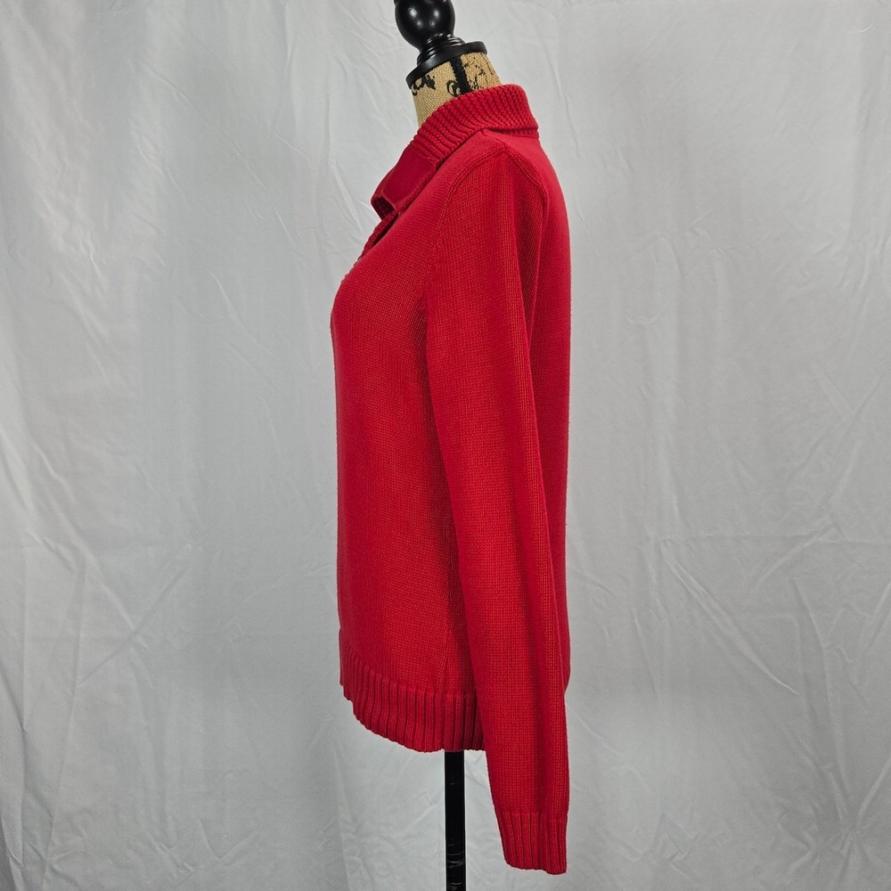 LRL Lauren Jeans Co Ralph Lauren Women's Red Cotton Sweater M Nautical - Picture 3 of 10